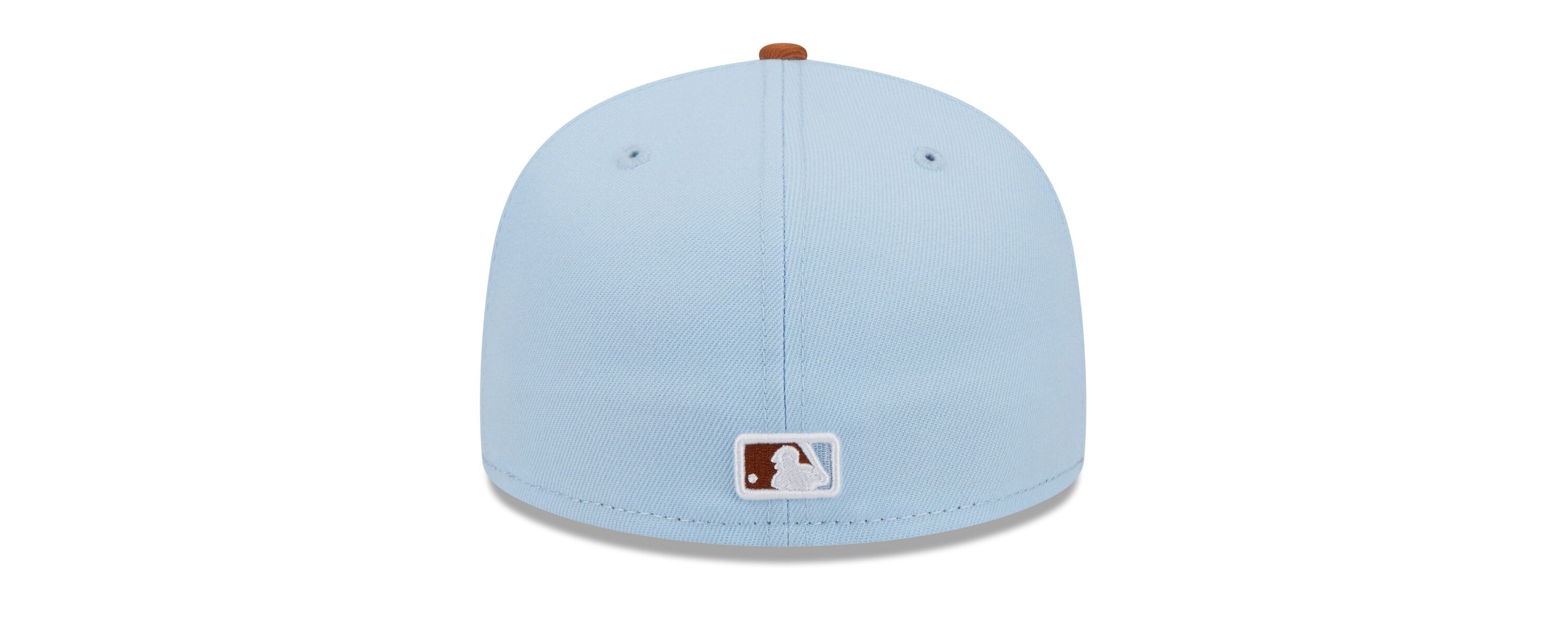 MLB Light Blue/Brown New York Yankees Spring Color Basic Two-Tone 59FIFTY Fitted Hat