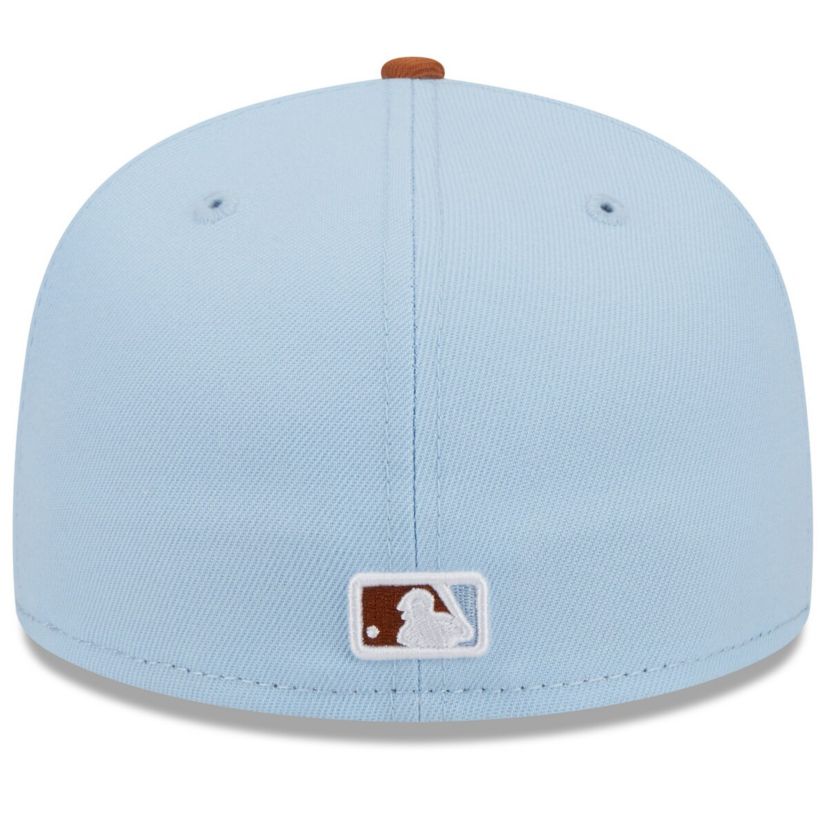 MLB Light Blue/Brown New York Yankees Spring Color Basic Two-Tone 59FIFTY Fitted Hat