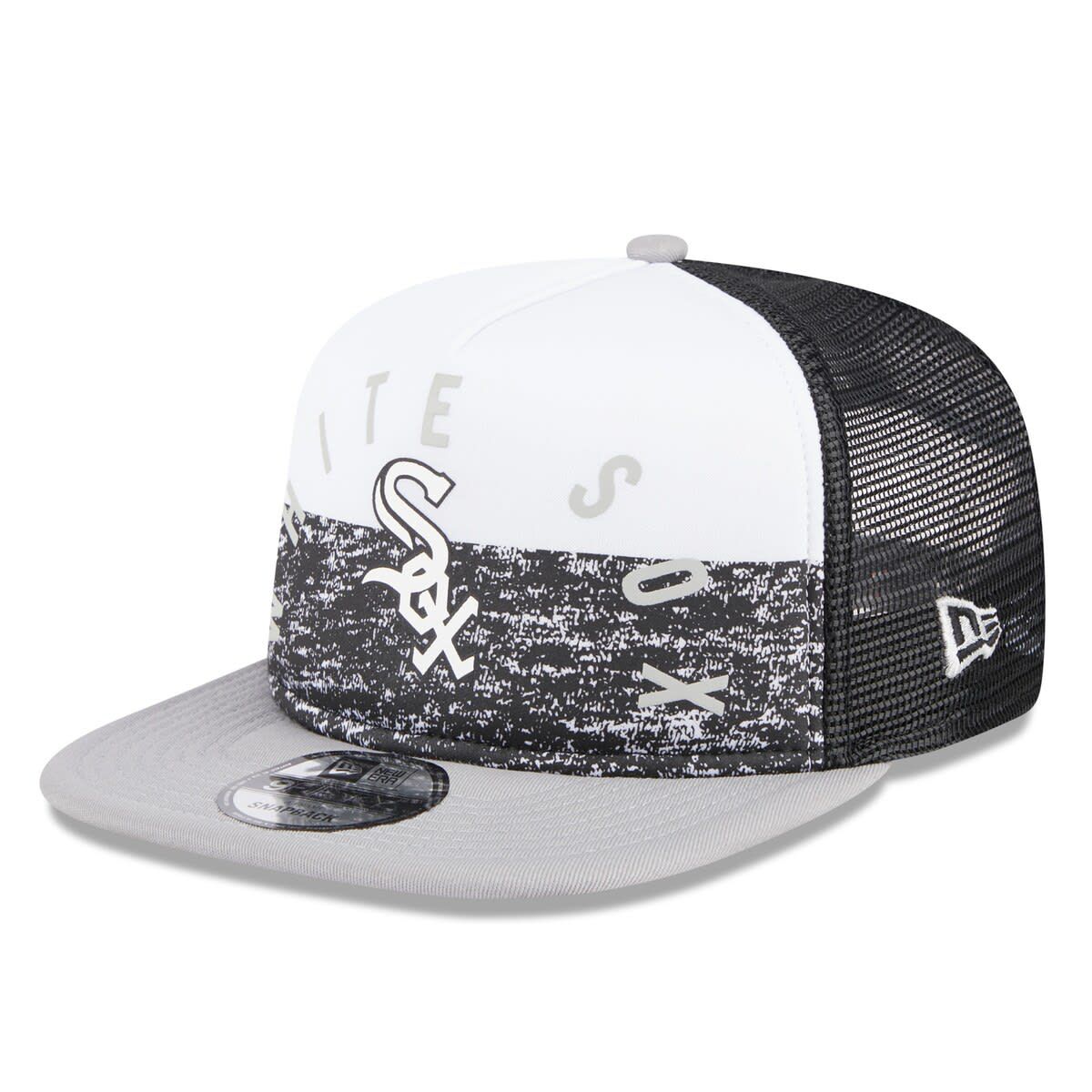 Chicago White Sox MLB White/Gray Chicago Sox Team Foam Front A-Frame Trucker 9FIFTY Snapback Hat