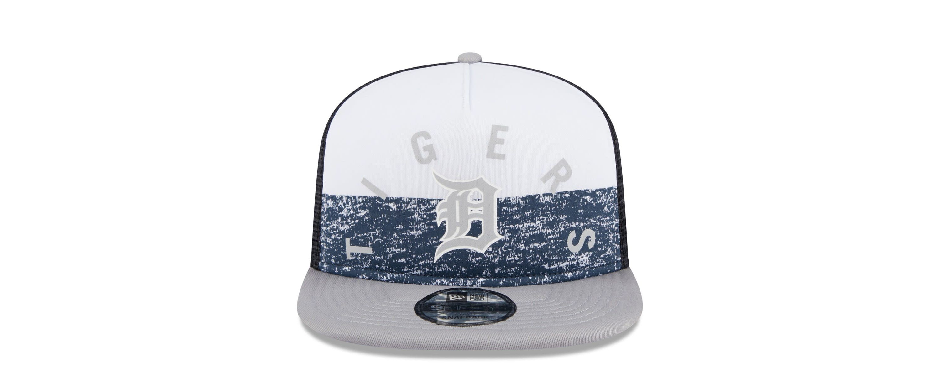 MLB White/Gray Detroit Tigers Team Foam Front A-Frame Trucker 9FIFTY Snapback Hat