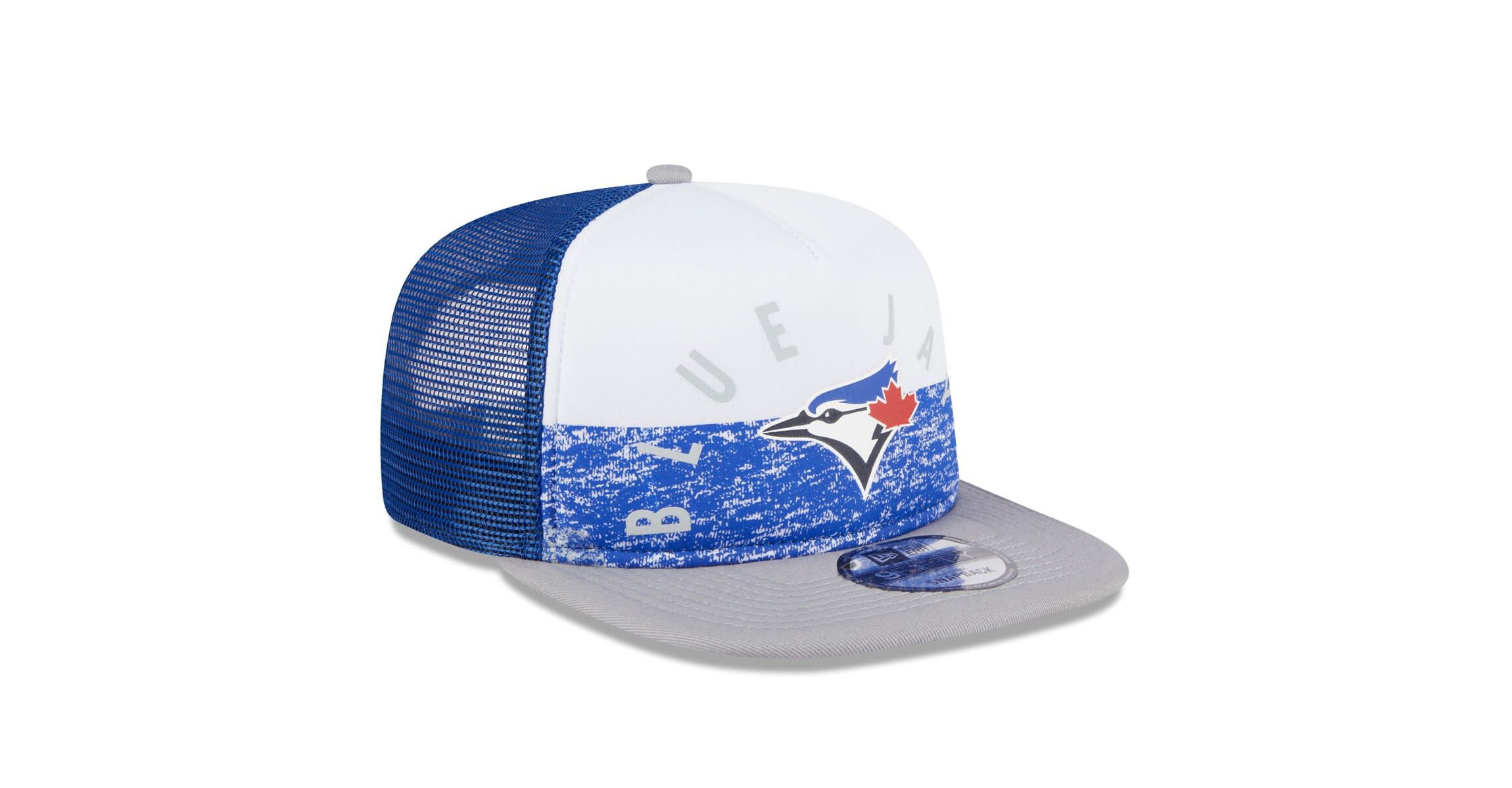 Toronto Blue Jays MLB White/Gray Toronto Jays Team Foam Front A-Frame Trucker 9FIFTY Snapback Hat