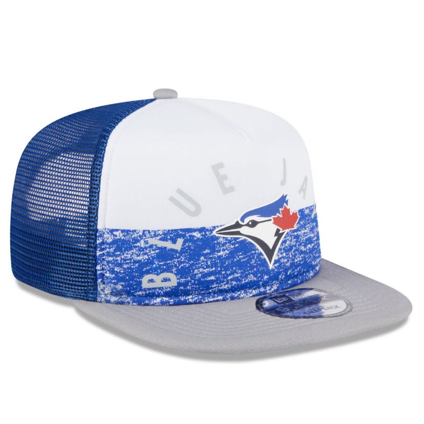 Toronto Blue Jays MLB White/Gray Toronto Jays Team Foam Front A-Frame Trucker 9FIFTY Snapback Hat