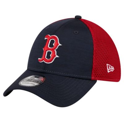 New Era Men's Boston Red Sox MLB Boston Sox Neo 39THIRTY Flex Hat, Navy Blue, Small