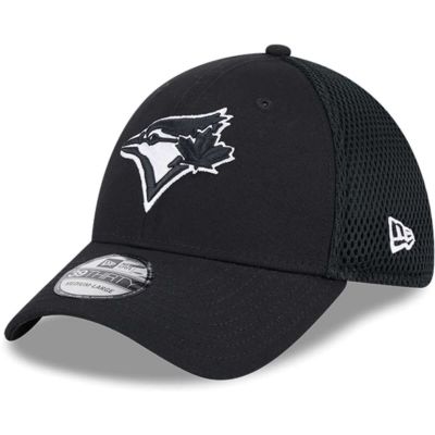 New Era Men's Toronto Blue Jays MLB Toronto Jays Neo 39THIRTY Flex Hat, Black, Small