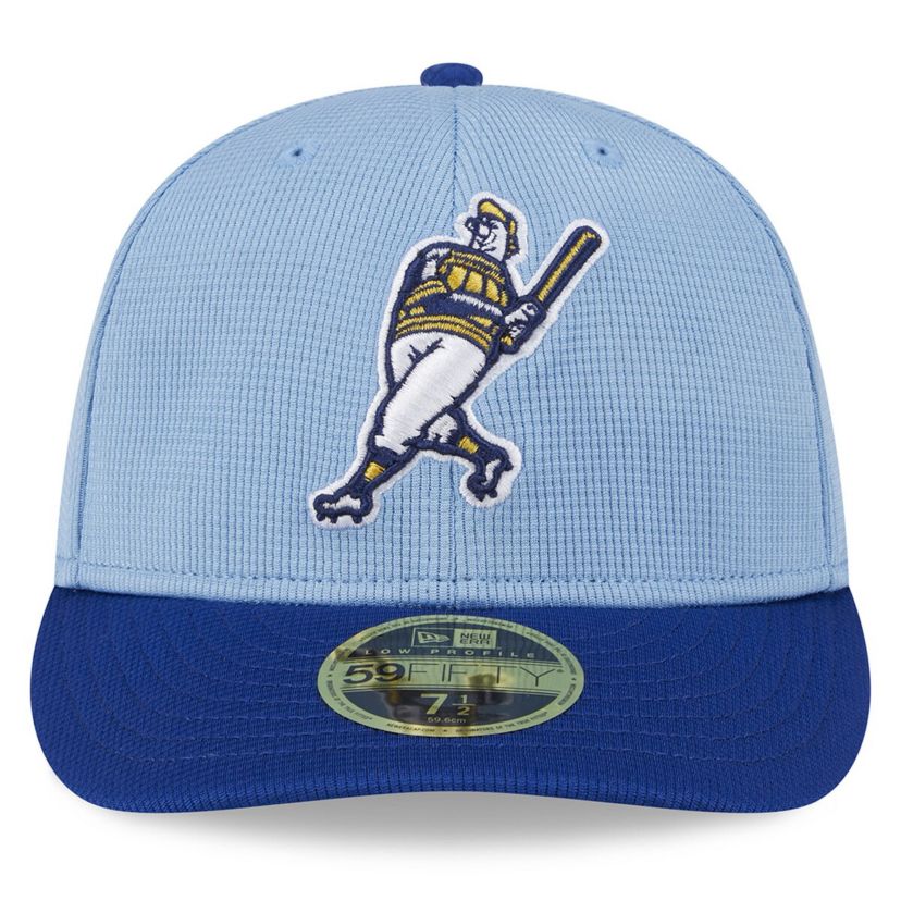 MLB Light Milwaukee Brewers 2025 Batting Practice Low 59FIFTY Fitted Hat