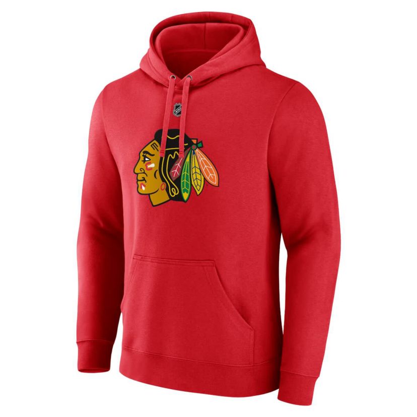 NHL Fanatics Connor Bedard Chicago Blackhawks Authentic Stack Name & Number Tri-Blend Pullover Hoodie