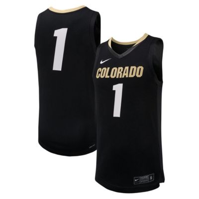 Men's NCAA Nike #1 Colorado Buffaloes Replica Basketball Jersey, Black, XL