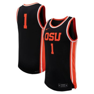 Men's NCAA Nike #1 Oregon State Beavers Replica Basketball Jersey, Black, Small