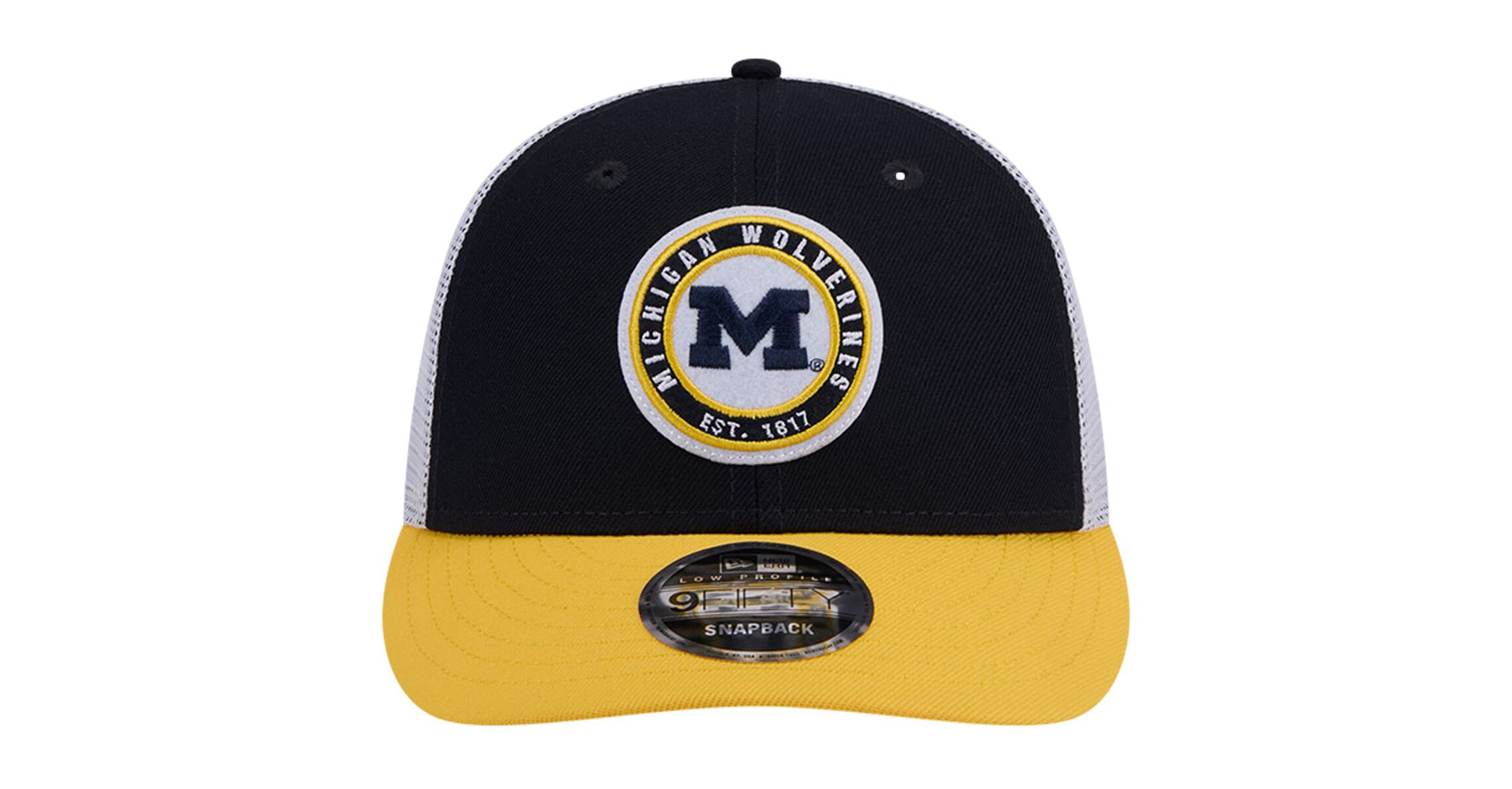 NCAA Michigan Wolverines Throwback Circle Patch 9FIFTY Trucker Snapback Hat