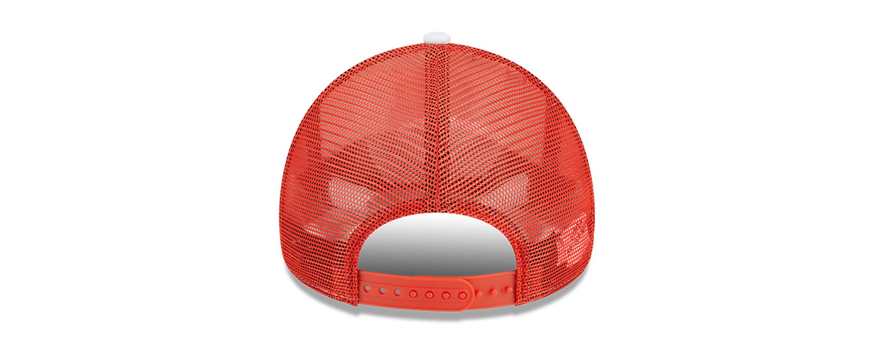 NCAA White/Orange Clemson Tigers Court Sport Foam A-Frame 9FORTY Adjustable Trucker Hat