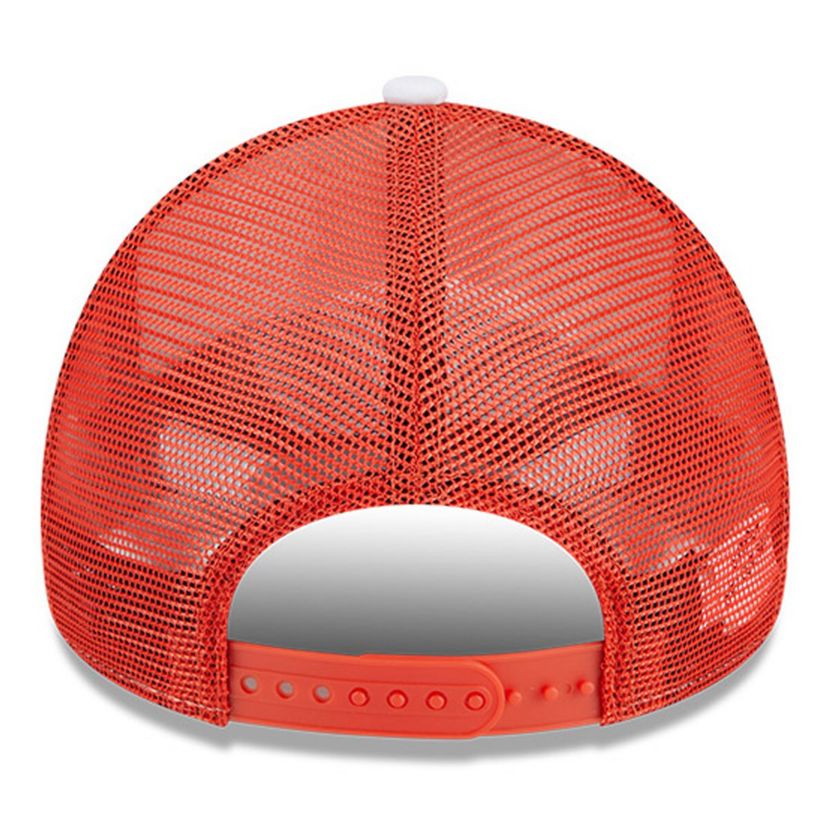 NCAA White/Orange Clemson Tigers Court Sport Foam A-Frame 9FORTY Adjustable Trucker Hat
