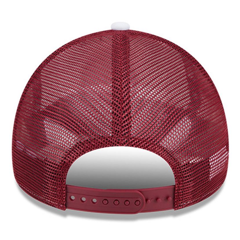 NCAA White/Garnet Florida State Seminoles Court Sport Foam A-Frame 9FORTY Adjustable Trucker Hat