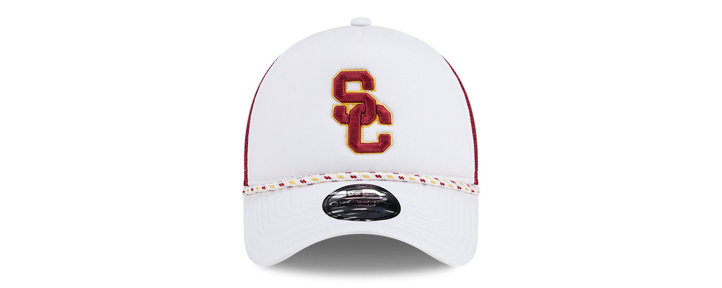 NCAA White/Cardinal USC Trojans Court Sport Foam A-Frame 9FORTY Adjustable Trucker Hat