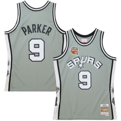 Mitchell & Ness Men's NBA Unisex Tony Parker San Antonio Spurs Hall of Fame Class of 2023 Throwback Swingman Jersey, Gray, XL