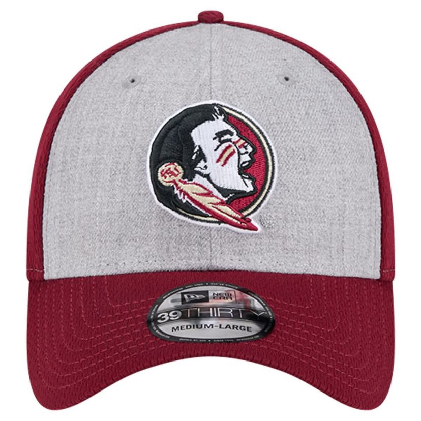 NCAA Heather Gray/Garnet Florida State Seminoles Two-Tone 39THIRTY Flex Hat