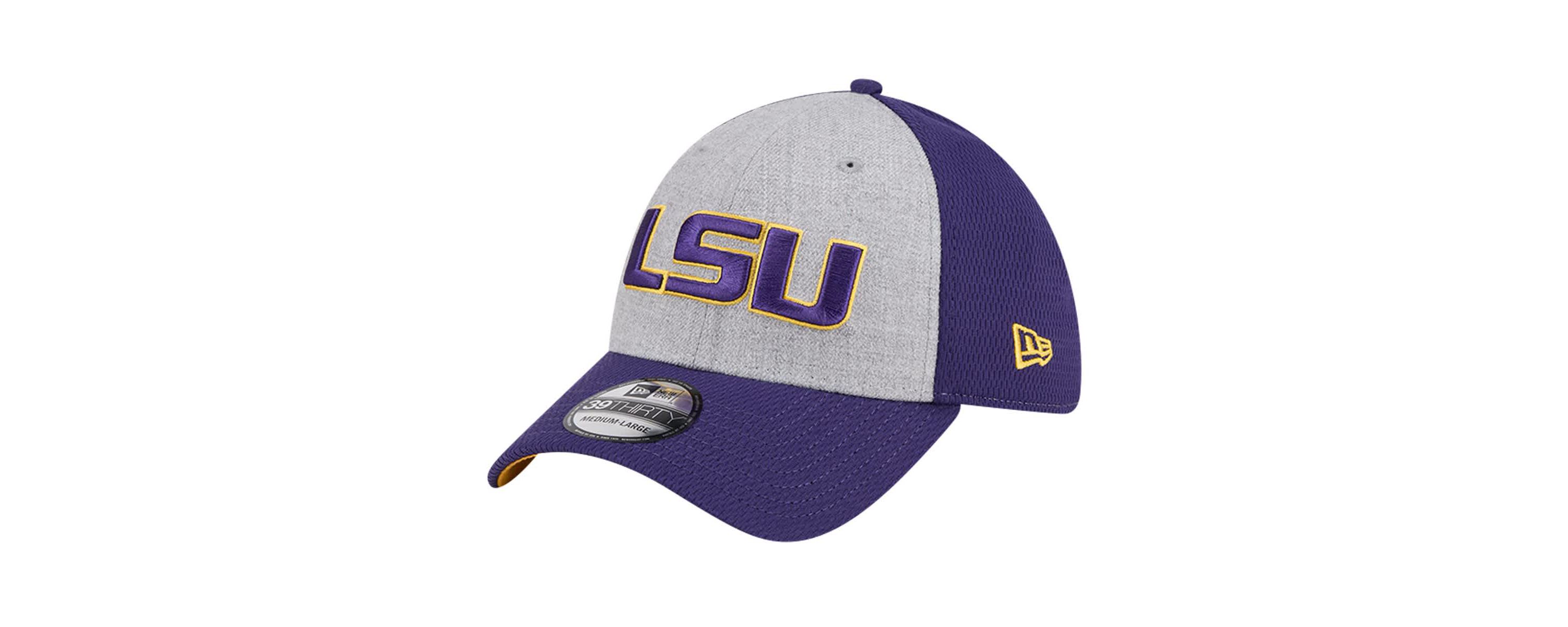 NCAA Heather Gray/Purple LSU Tigers Two-Tone 39THIRTY Flex Hat