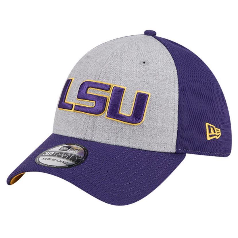 NCAA Heather Gray/Purple LSU Tigers Two-Tone 39THIRTY Flex Hat