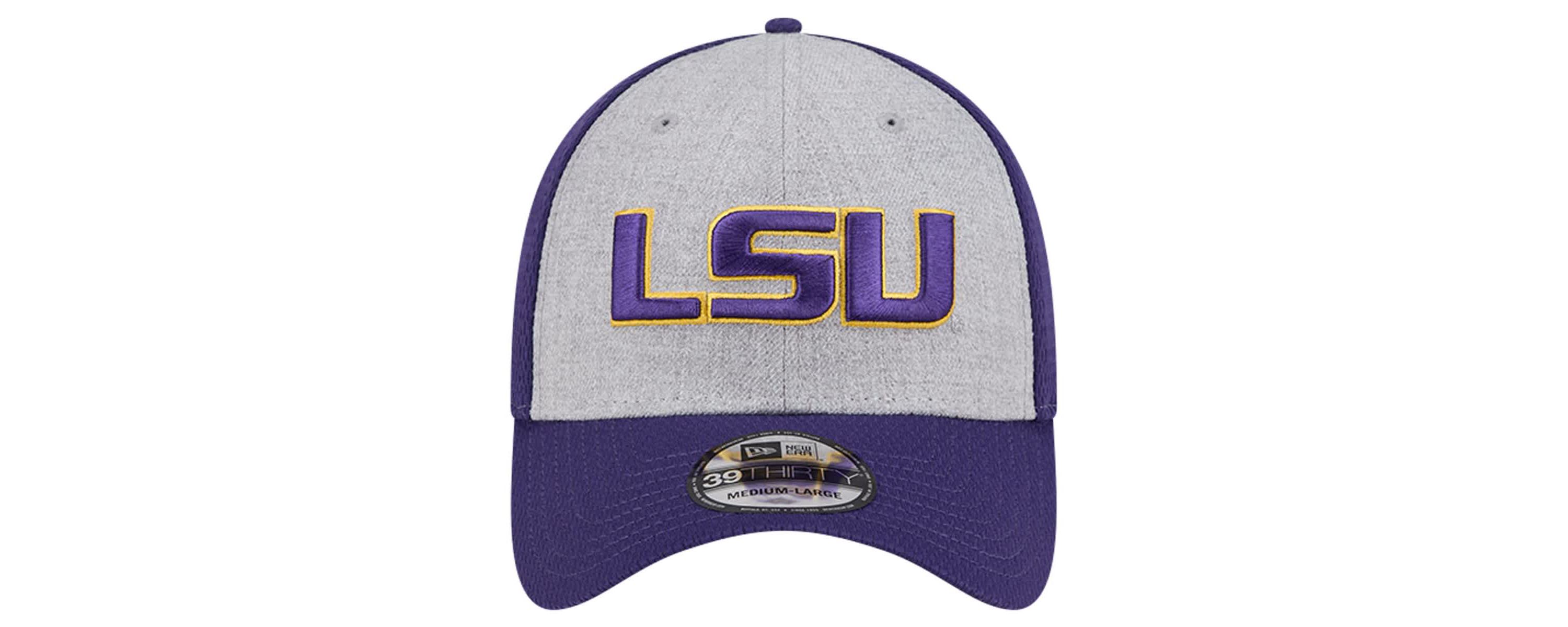 NCAA Heather Gray/Purple LSU Tigers Two-Tone 39THIRTY Flex Hat