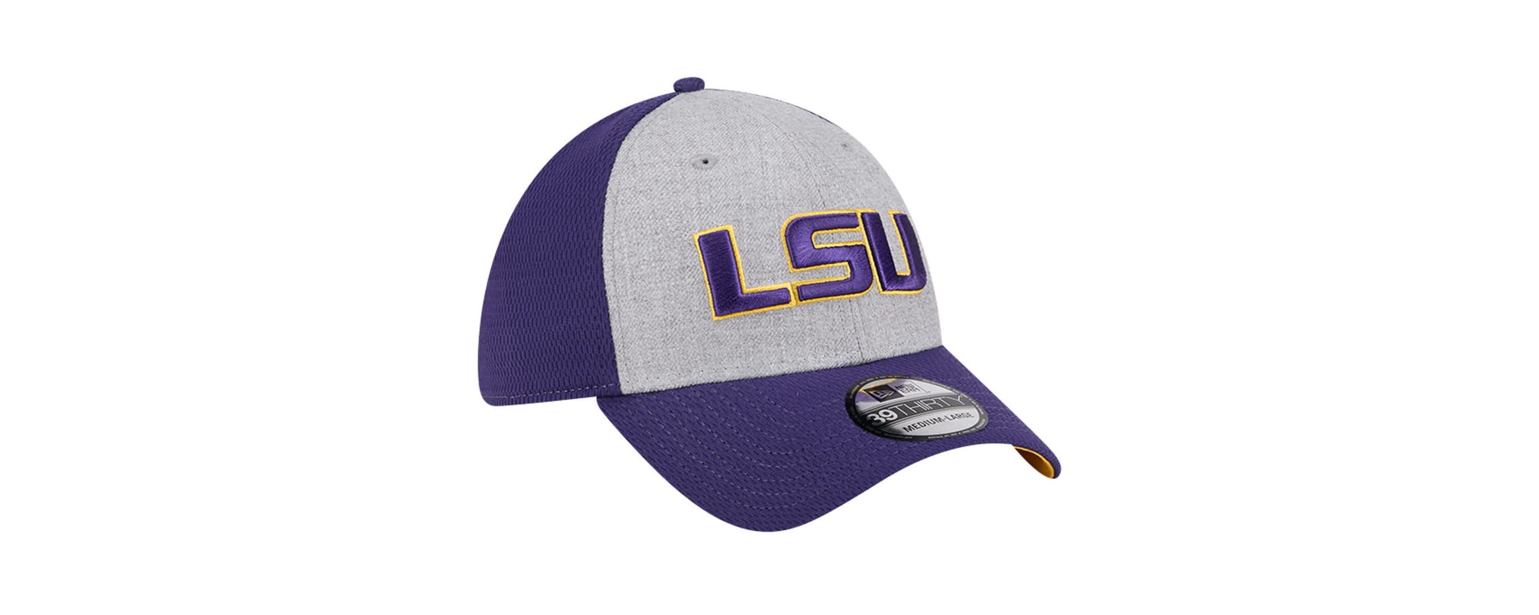 NCAA Heather Gray/Purple LSU Tigers Two-Tone 39THIRTY Flex Hat