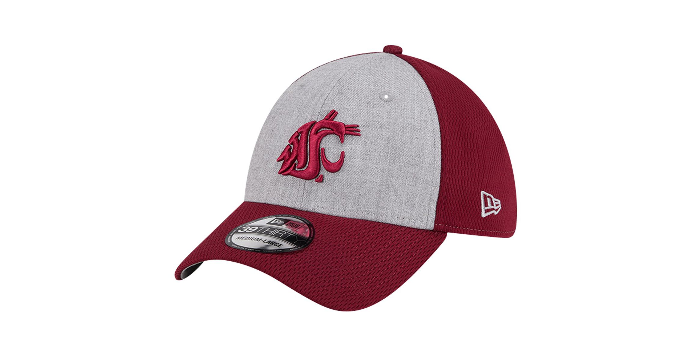 NCAA Heather Gray/Crimson Washington State Cougars Two-Tone 39THIRTY Flex Hat