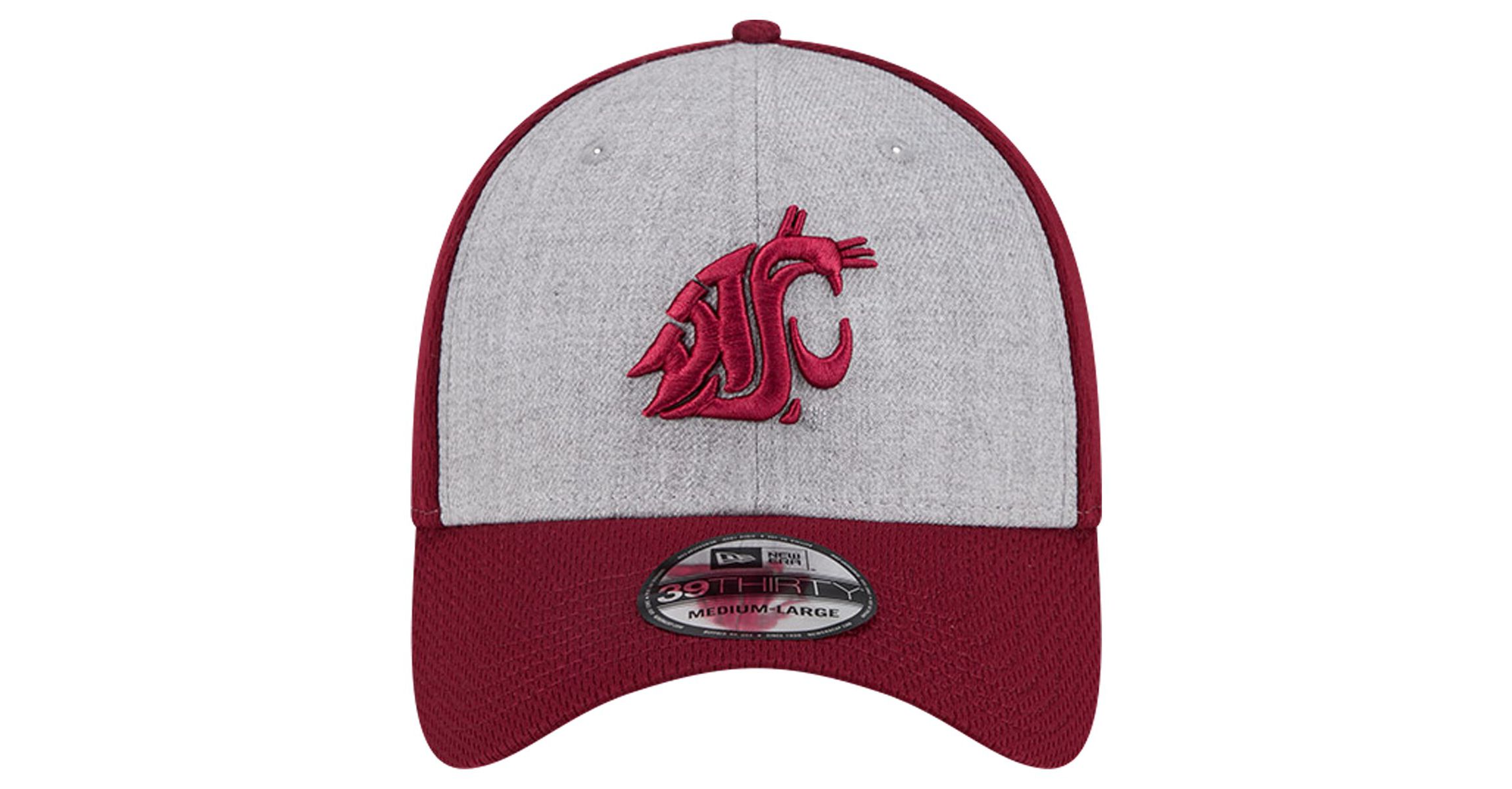 NCAA Heather Gray/Crimson Washington State Cougars Two-Tone 39THIRTY Flex Hat