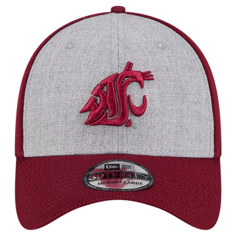 NCAA Heather Gray/Crimson Washington State Cougars Two-Tone 39THIRTY Flex Hat