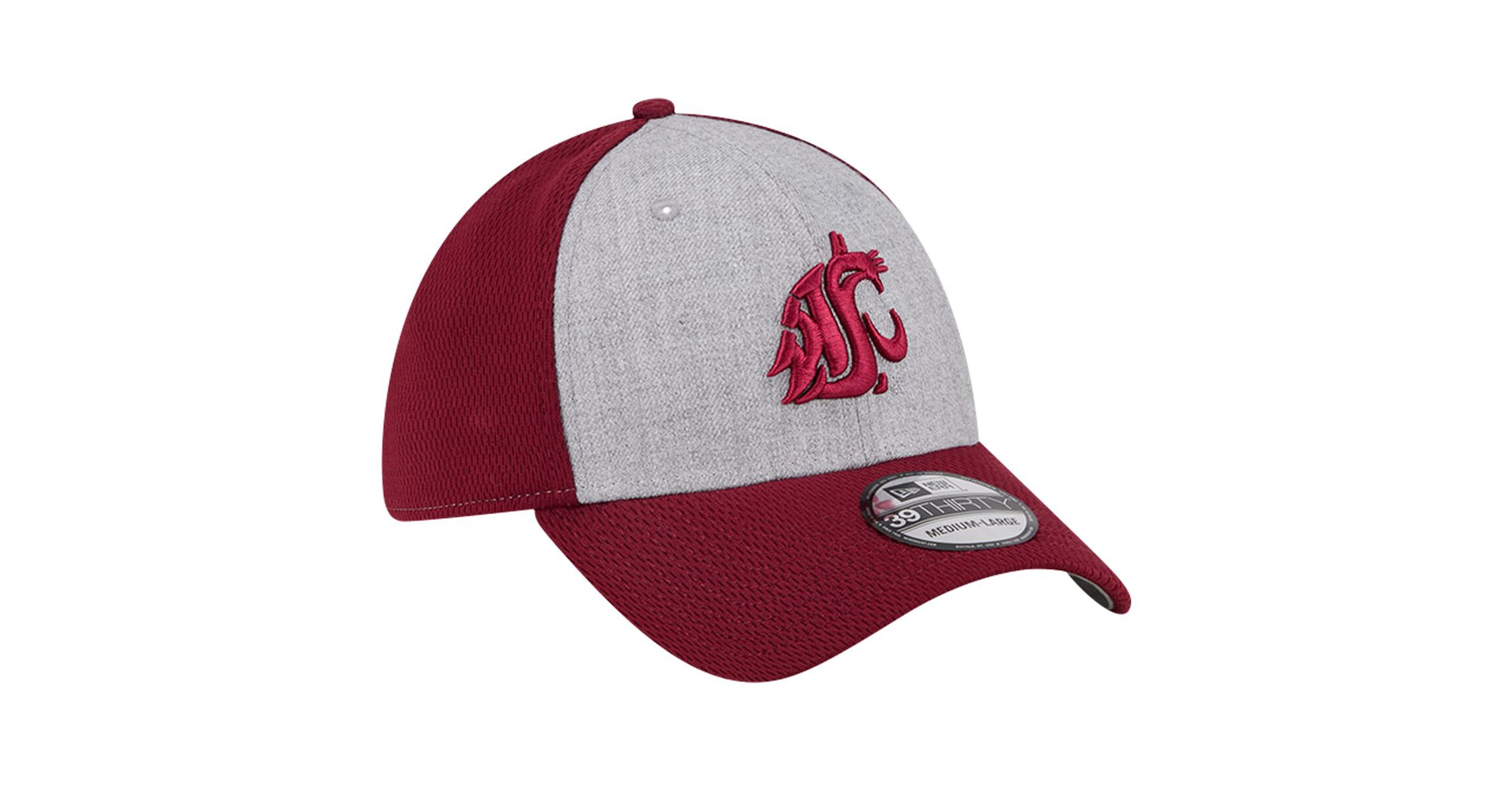 NCAA Heather Gray/Crimson Washington State Cougars Two-Tone 39THIRTY Flex Hat