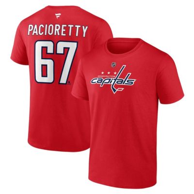Men's NHL Fanatics Max Pacioretty Washington Capitals Authentic Stack Name & Number T-Shirt, Red, 4XL