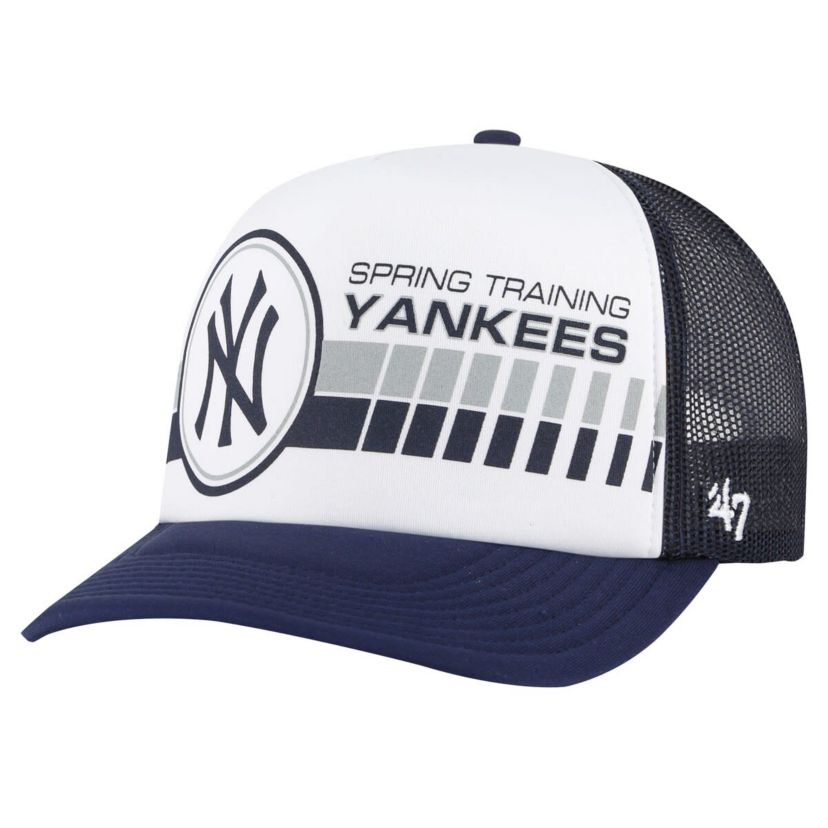 MLB White/Navy New York Yankees 2024 Spring Training Foam Trucker Adjustable Hat