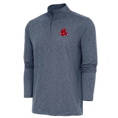 Antigua Men's Boston Red Sox MLB Boston Sox Hunk Quarter-Zip Pullover Top, Navy Blue, 3XL