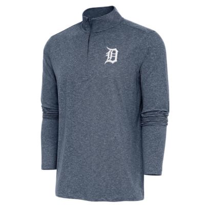 Antigua Men's MLB Detroit Tigers Hunk Quarter-Zip Pullover Top, Navy Blue, 3XL