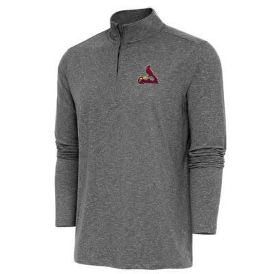 Antigua Men's MLB St. Louis Cardinals Hunk Quarter-Zip Pullover Top, Black, 2XL