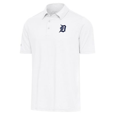 Antigua Men's MLB Detroit Tigers Par Polo, White, 2XL
