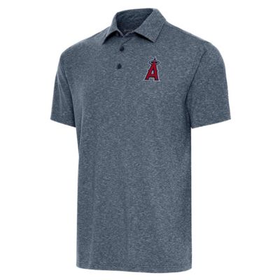 Antigua Men's MLB Los Angeles Angels Par Polo, Navy Blue, Small