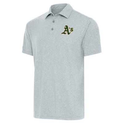 Antigua Men's Oakland Athletics MLB Athletics Par Polo, Gray, XL
