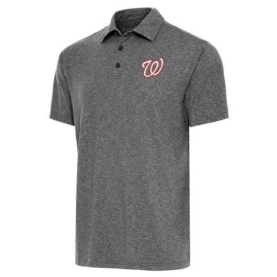 Antigua Men's MLB Washington Nationals Par Polo, Black, Large