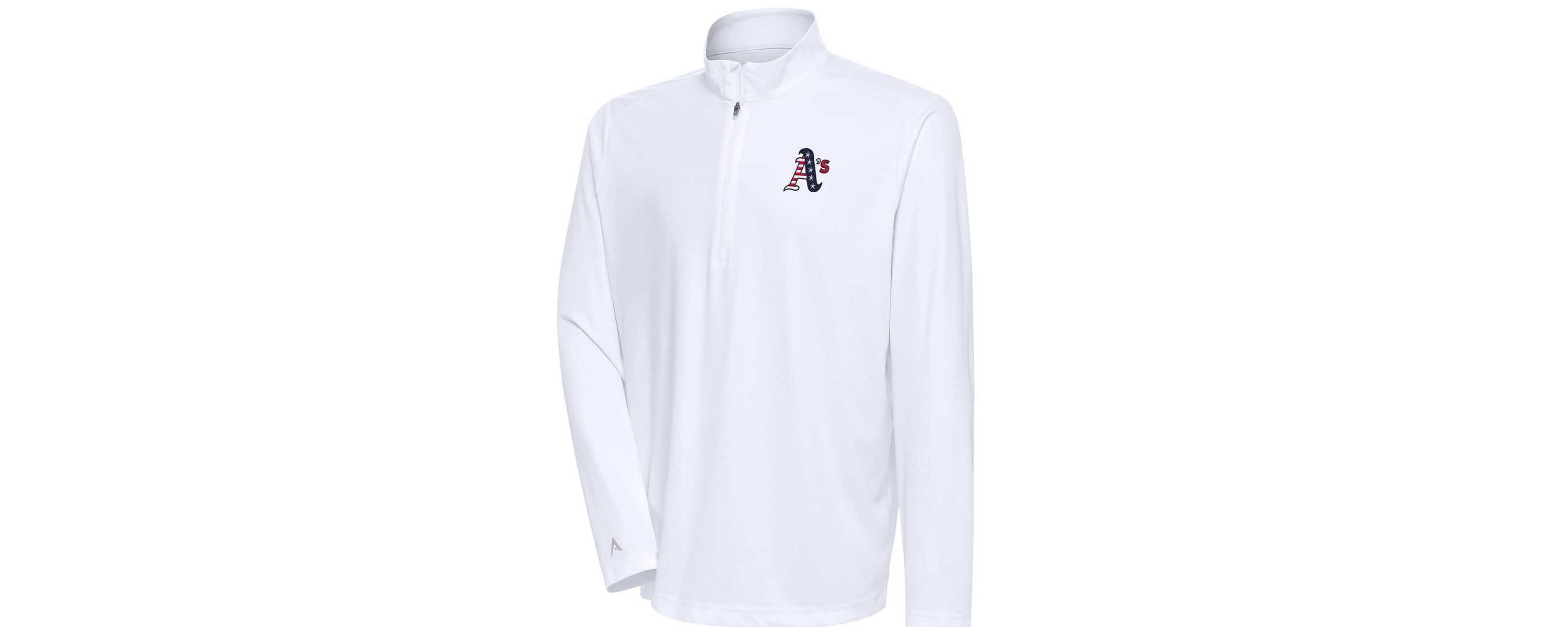 Oakland Athletics MLB Athletics Patriotic Tribute Quarter-Zip Pullover Top