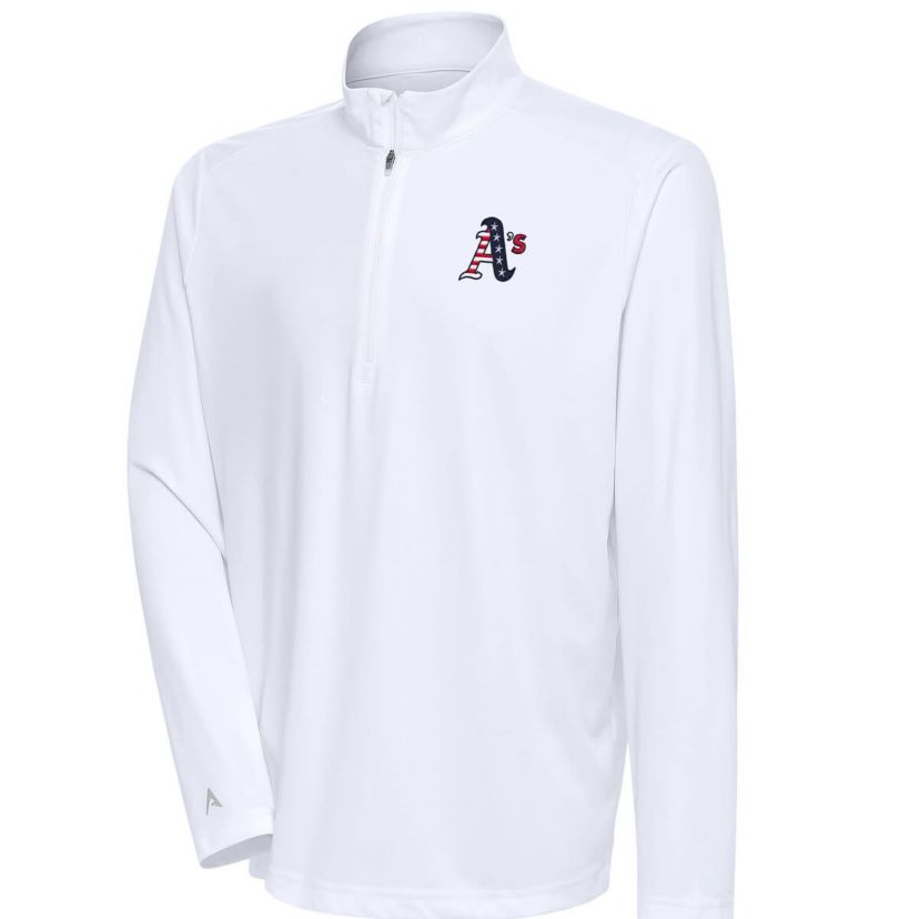 Oakland Athletics MLB Athletics Patriotic Tribute Quarter-Zip Pullover Top