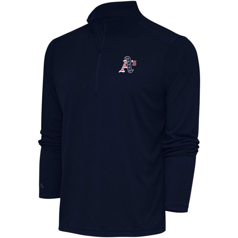 Oakland Athletics MLB Athletics Patriotic Tribute Quarter-Zip Pullover Top
