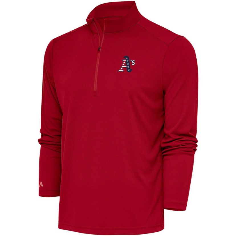 Oakland Athletics MLB Athletics Patriotic Tribute Quarter-Zip Pullover Top