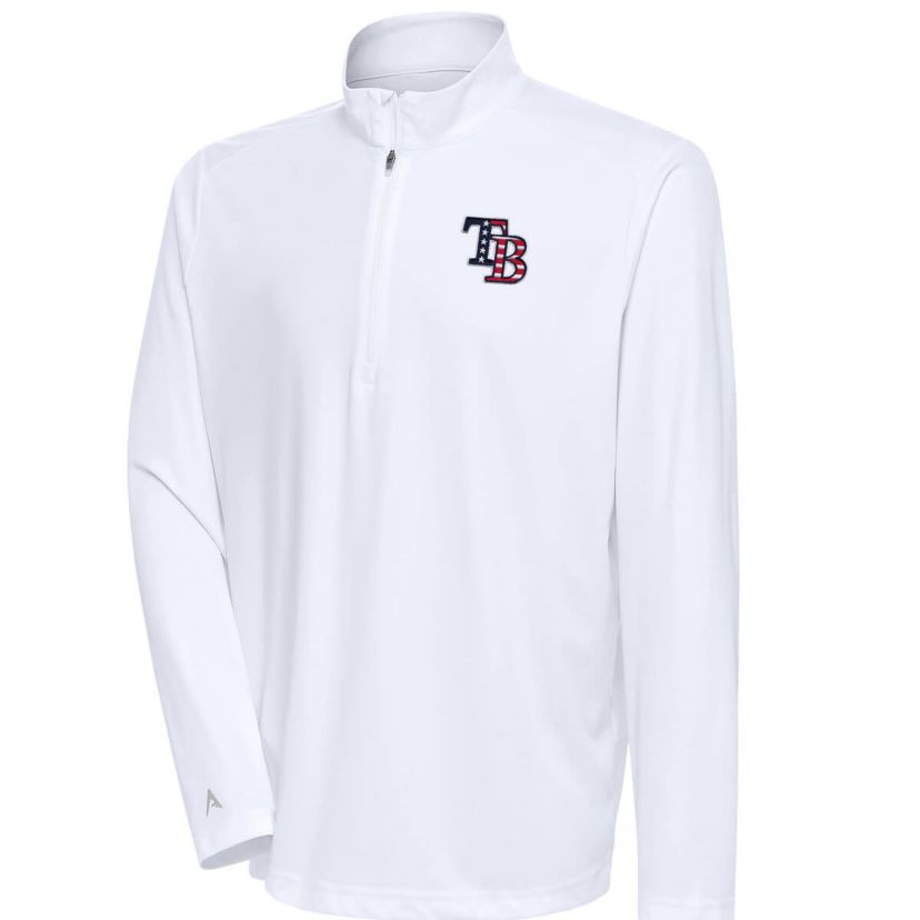 MLB Tampa Bay Rays Patriotic Tribute Quarter-Zip Pullover Top