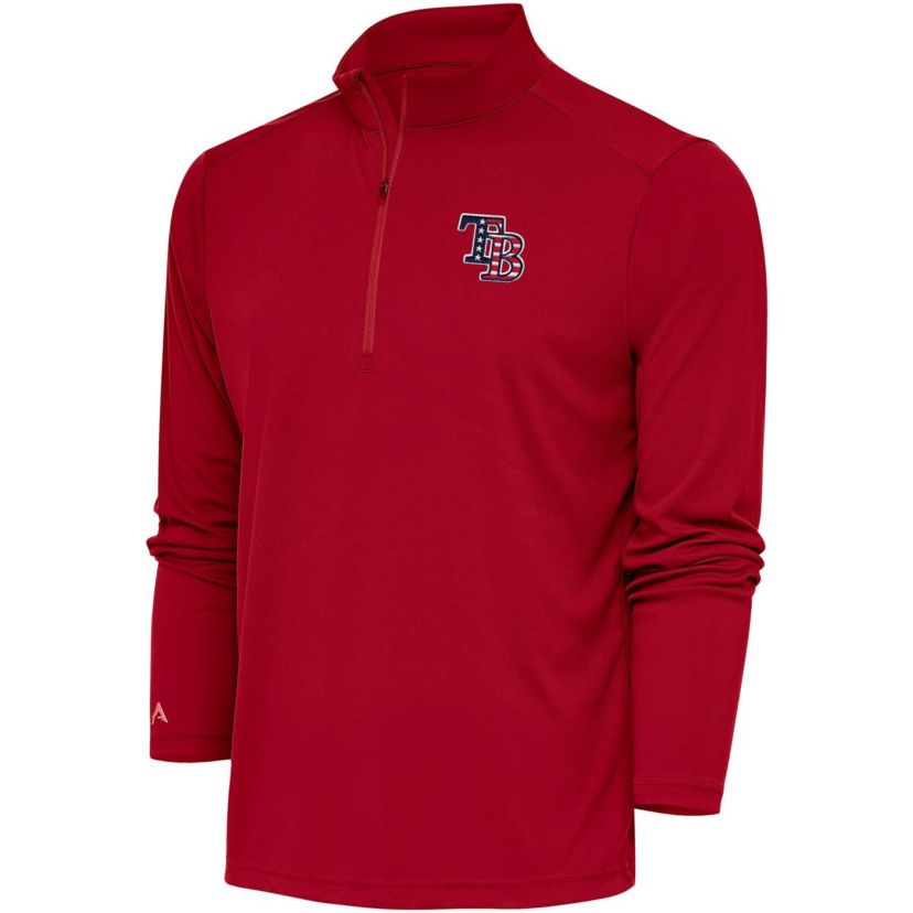 MLB Tampa Bay Rays Patriotic Tribute Quarter-Zip Pullover Top