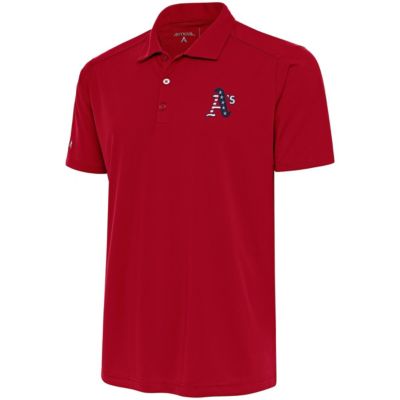 Antigua Men's Oakland Athletics MLB Athletics Patriotic Tribute Polo, Red, 4XL