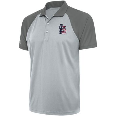 Antigua Men's MLB St. Louis Cardinals Patriotic Nova Polo, Silver, X-Large -  0197872986607