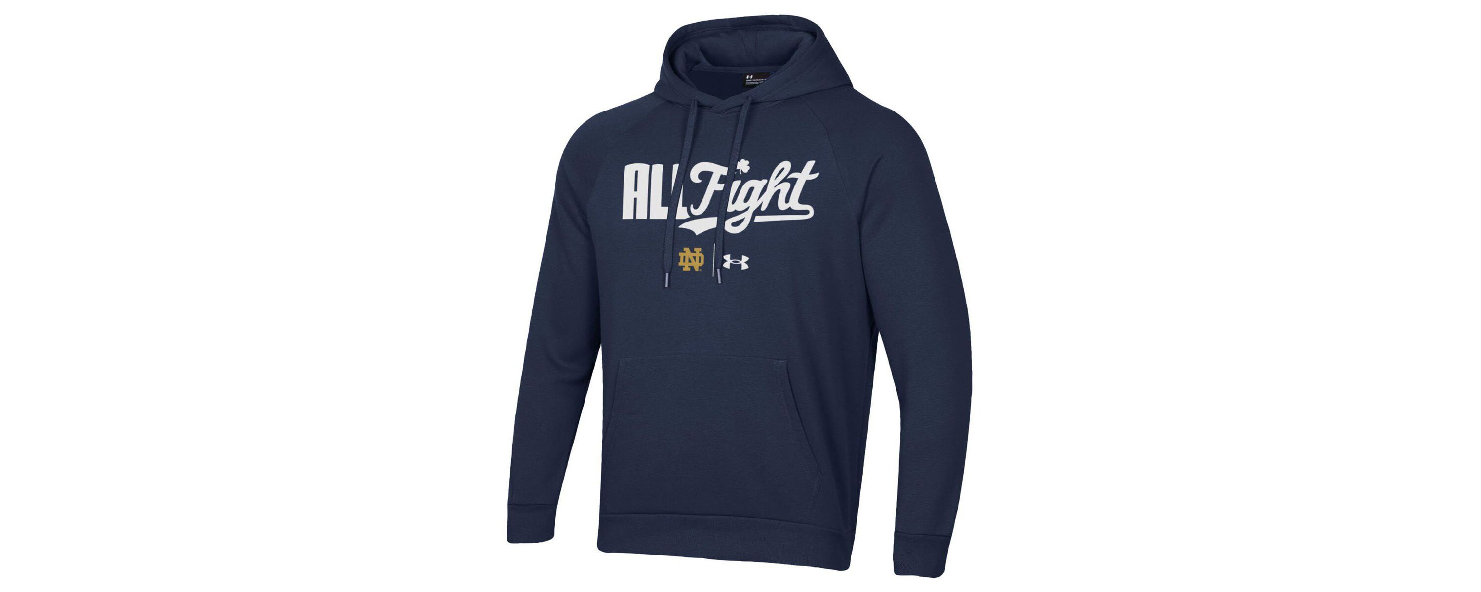 NCAA Under Armour Notre Dame Fighting Irish All Fight Raglan Pullover Hoodie