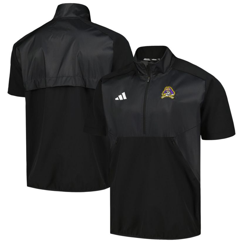 East Carolina Pirates NCAA ECU Pirates Sideline AEROREADY Raglan Short Sleeve Quarter-Zip Jacket
