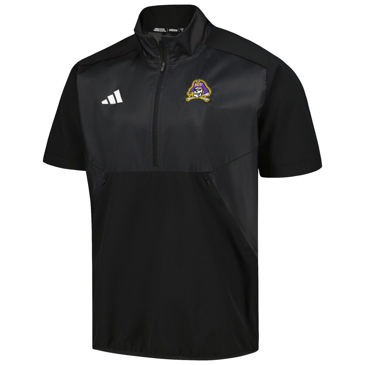 East Carolina Pirates NCAA ECU Pirates Sideline AEROREADY Raglan Short Sleeve Quarter-Zip Jacket
