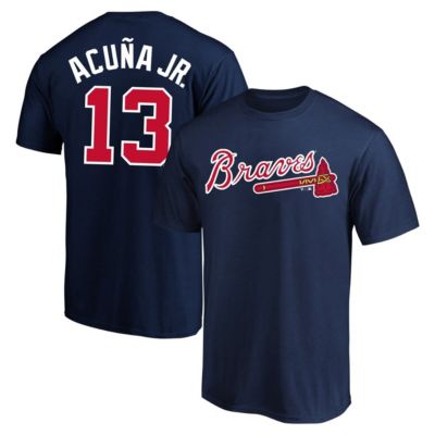 Men's MLB Fanatics Ronald Acuña Jr. Atlanta Braves Big & Tall Name & Number T-Shirt, Navy Blue, 3XL Big