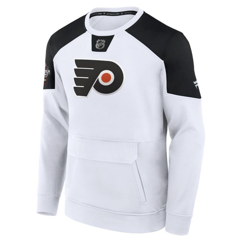 NHL Fanatics Philadelphia Flyers 2024 NHL Stadium Series Authentic Pro Fleece Logo Pullover Sweatshirt