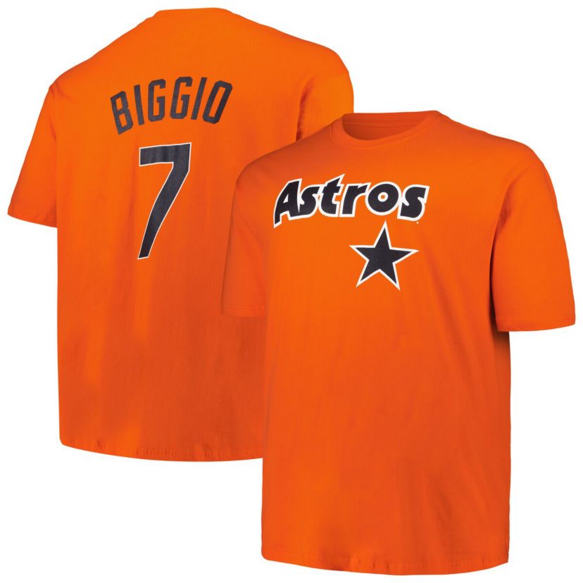 MLB Craig Biggio Houston Astros Big & Tall Cooperstown Collection Player Name & Number T-Shirt